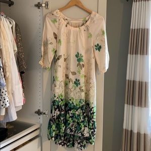 Silky and light  dress from Anthropologie.